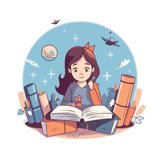 Vector art about education study and school