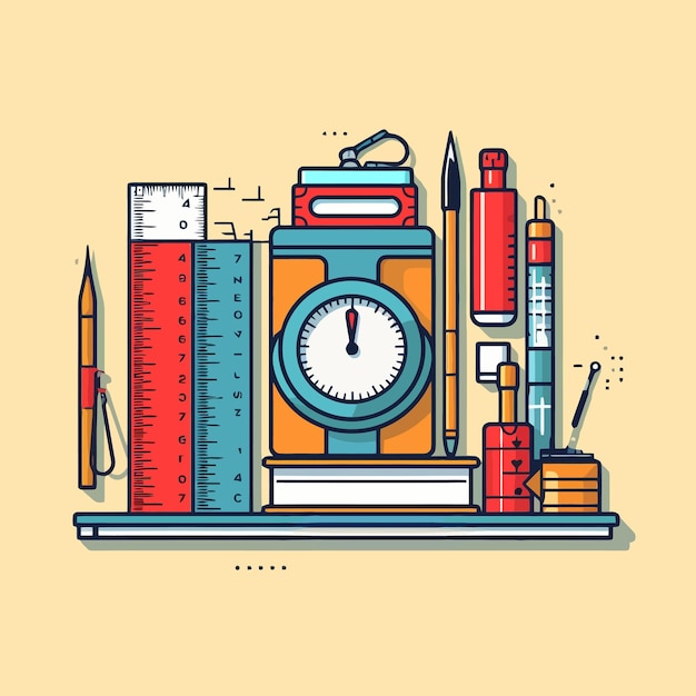 Vector art about education study and school