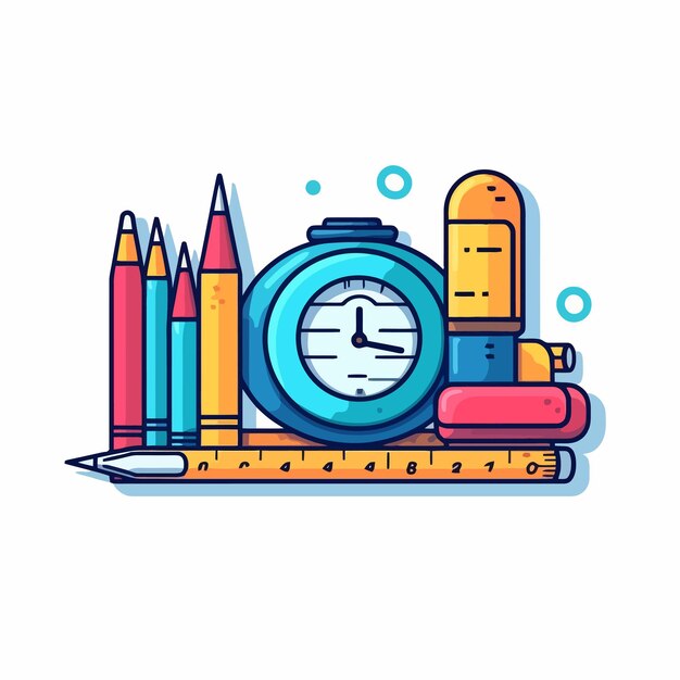 Vector art about education study and school