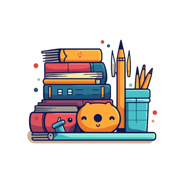 Vector art about education study and school