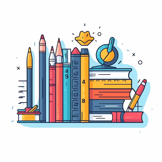 Vector art about education study and school