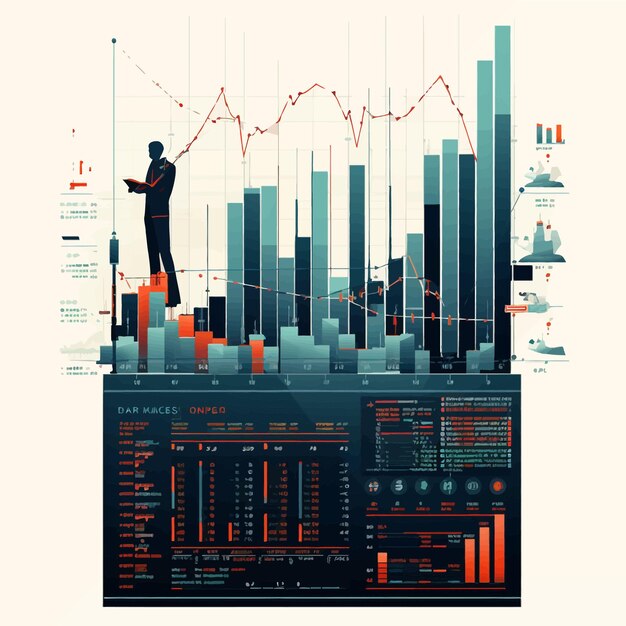 Vector art about financial stock market