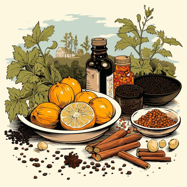 Vector art about foods tools and materials