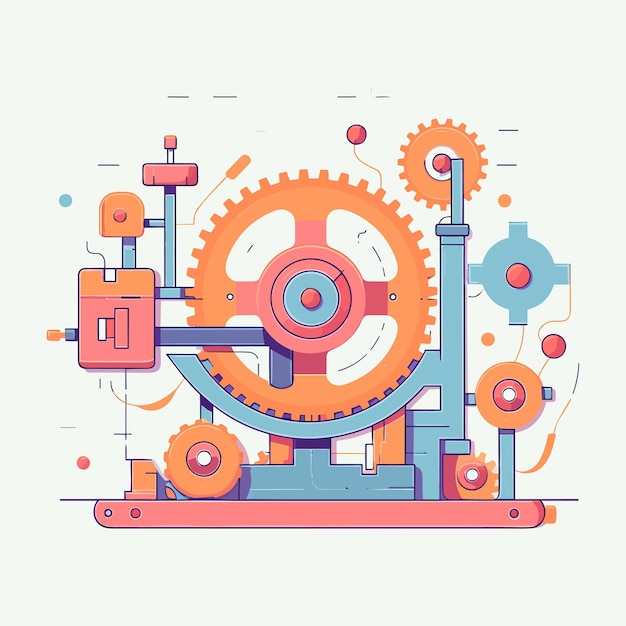 Vector art about machine technology