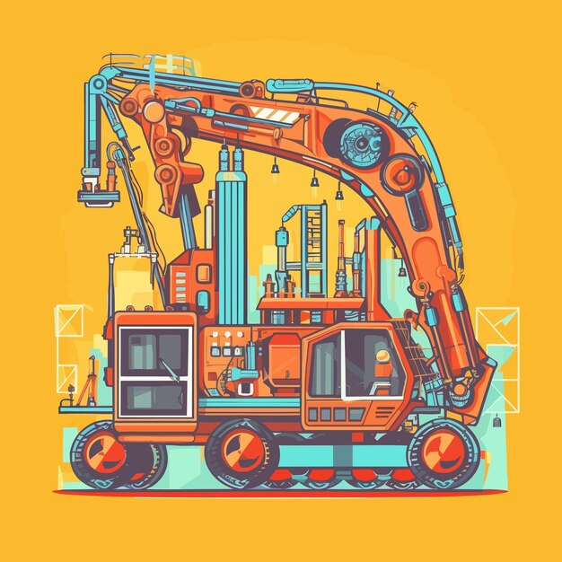 Vector art about machine technology