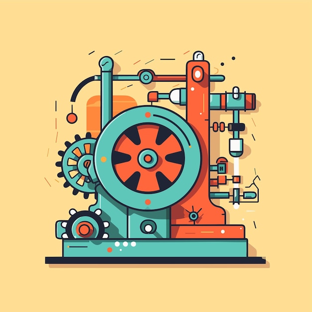 Vector art about machine technology