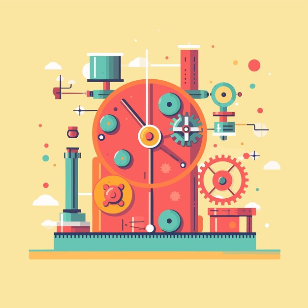 Vector art about machine technology