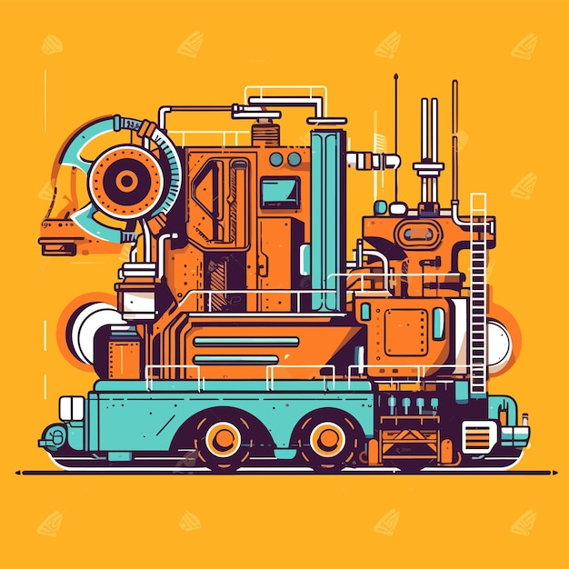 Vector art about machine technology