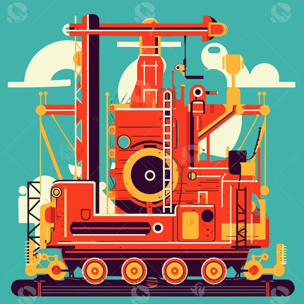 Vector art about machine technology