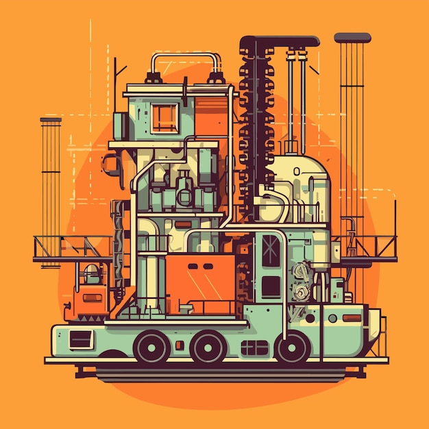 Vector art about machine technology