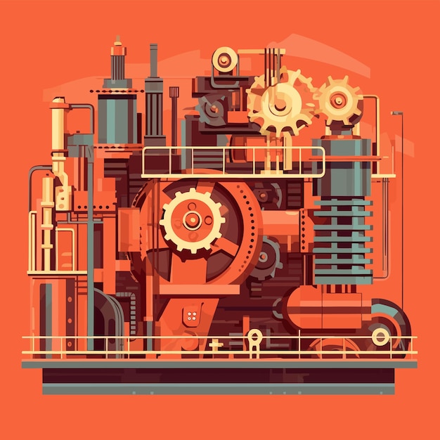 Vector art about machine technology