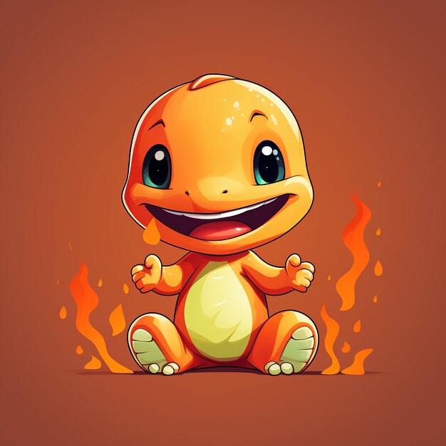 Vector art charmander's simplicity