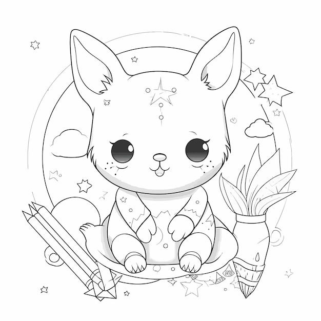 Vector art coloring book coloring page for kids