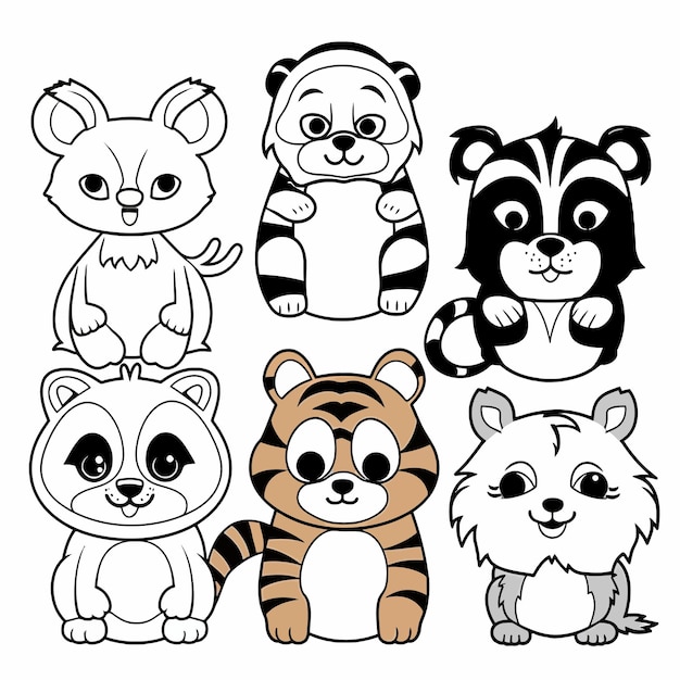 Vector art coloring book coloring page for kids