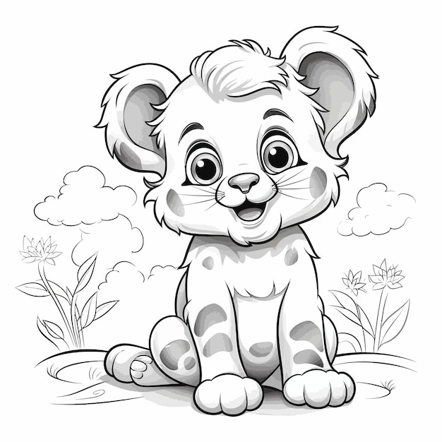 Vector art coloring book coloring page for kids