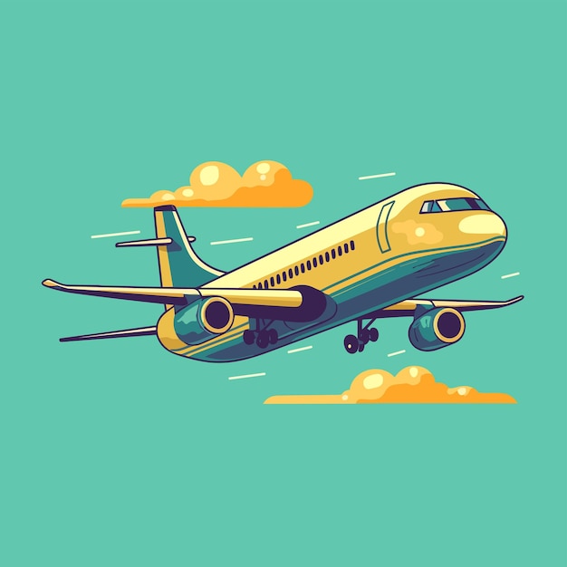 Vector art illustration of airplanes