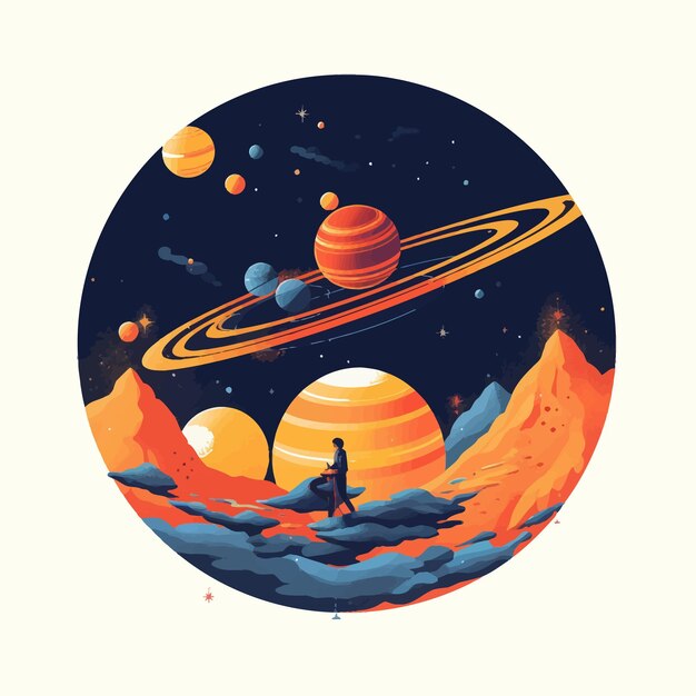 Vector art illustration design for art universe and sky
