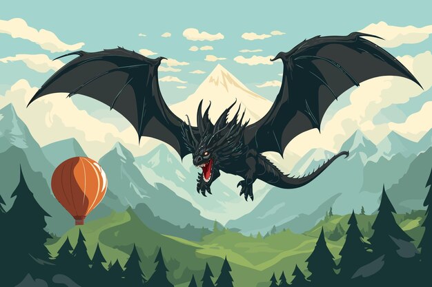 Vector art illustration of Dragon