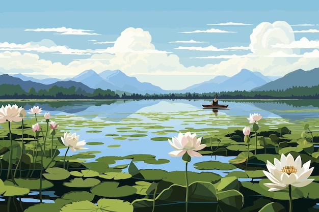 Vector art illustration of Lotus