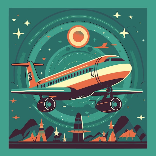 Vector art illustration of planes
