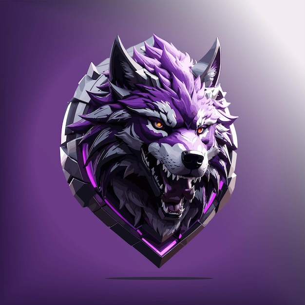Vector art illustration wolf logo esport