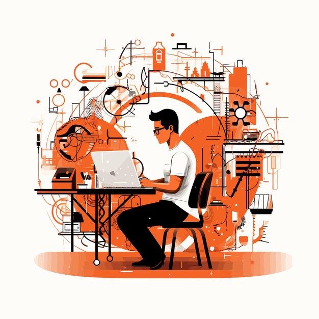 Premium AI Image Vector art of office staff and their jobs