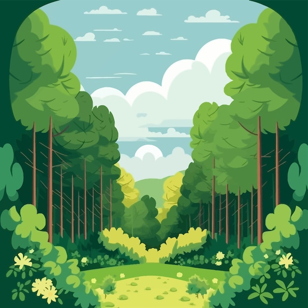 Vector art of plants flower trees vegetables fruits