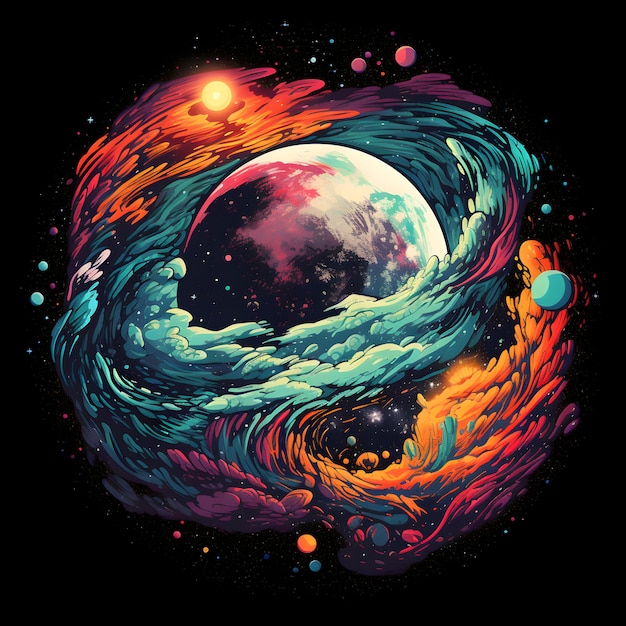 Vector art space tshirt design