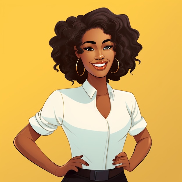 Vector art of a successful brown skin businesswoman