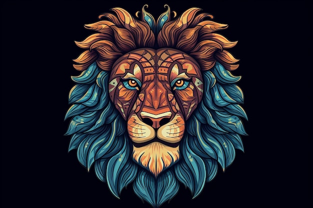 a vector artwork of a majestic lion AI generated