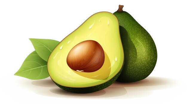 Vector avocado white background