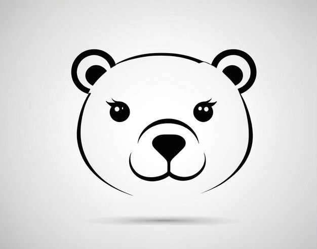 Photo vector of a bear head on white background