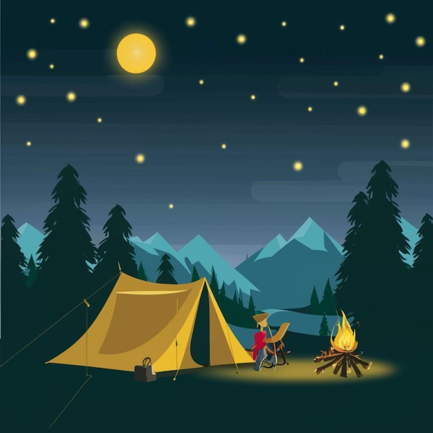 vector beautiful nature summer landscape
