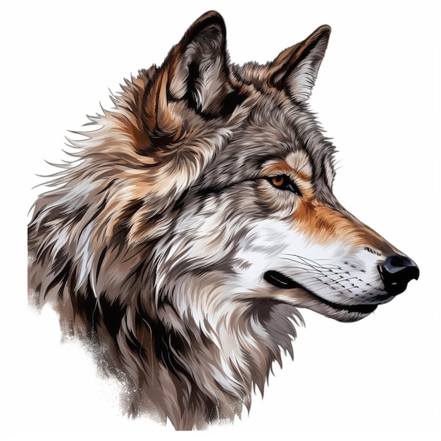 Vector beautiful wolf watercolor paint ilustration