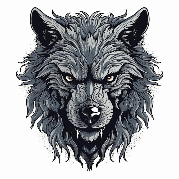 Vector beautiful wolf watercolor paint ilustration