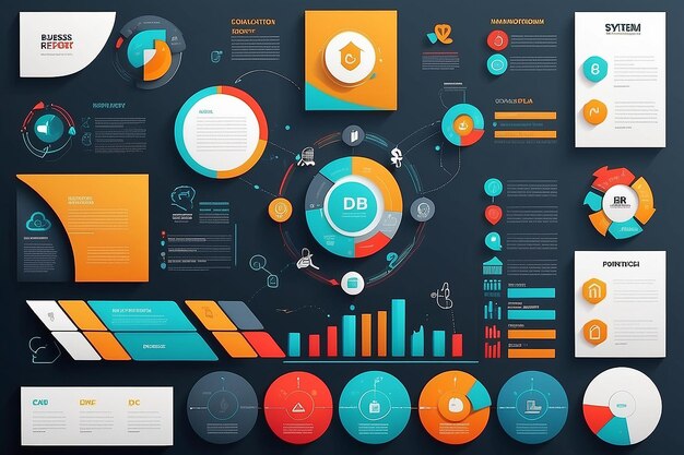 Foto vector bedrijfsconcepten met iconen kunnen worden gebruikt voor infografische loop bedrijfsrapport of plan moderne sjabloon