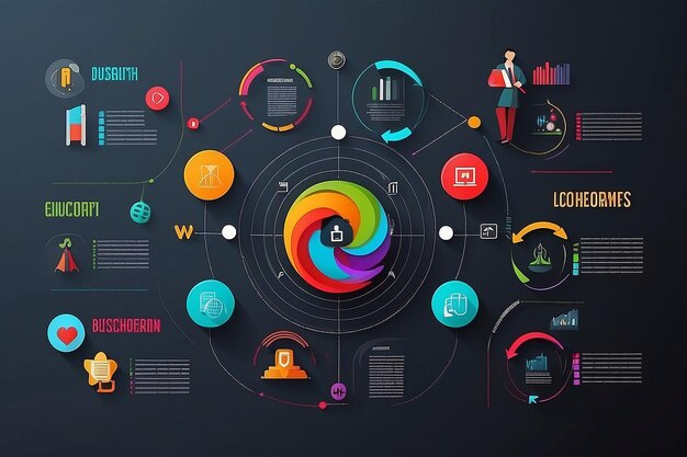 Foto vector bedrijfsconcepten met iconen kunnen worden gebruikt voor infografische loop bedrijfsrapport of plan moderne sjabloon