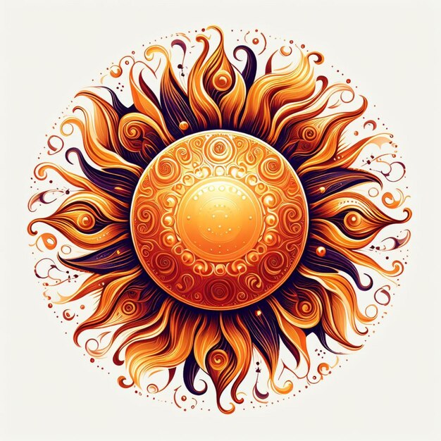 Photo vector a big beautiful orange sun