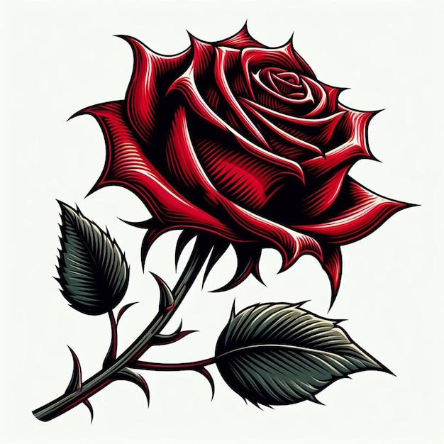 Photo vector a big beautiful red rose