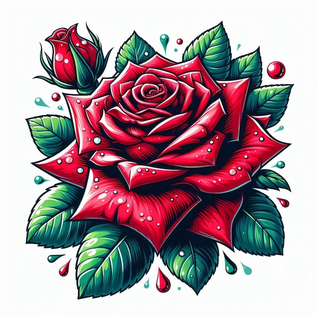 Photo vector a big beautiful red rose