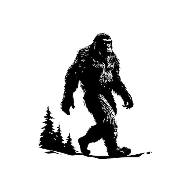 Foto vector bigfoot silhouet t-shirt ontwerp vector illustratie