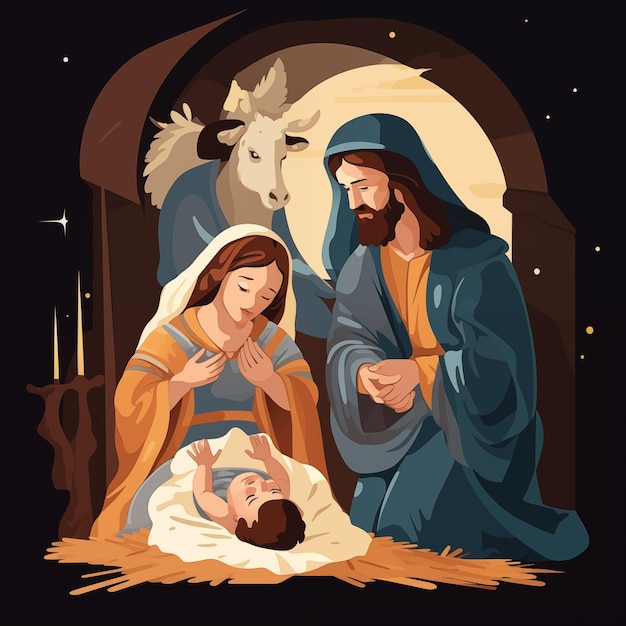 Photo a vector of birth of jesus