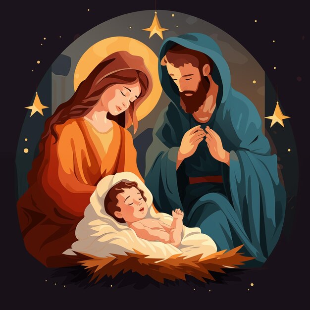 Photo a vector of birth of jesus