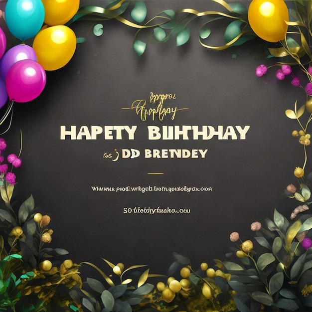 Vector birthday card design social media post template