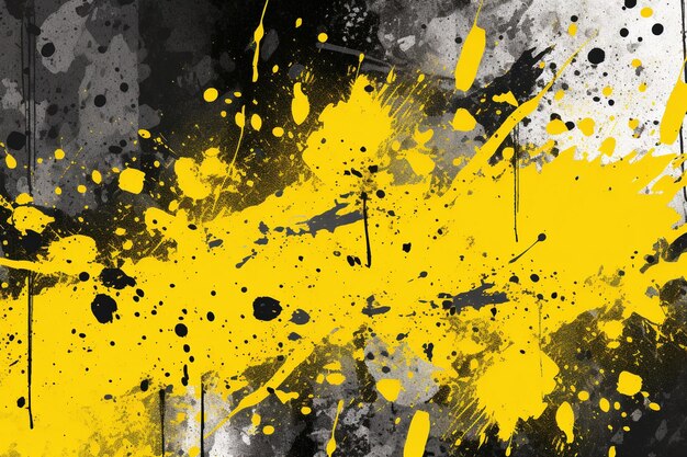 Фото Векторный черный и желтый абстрактный грязный гранж фон