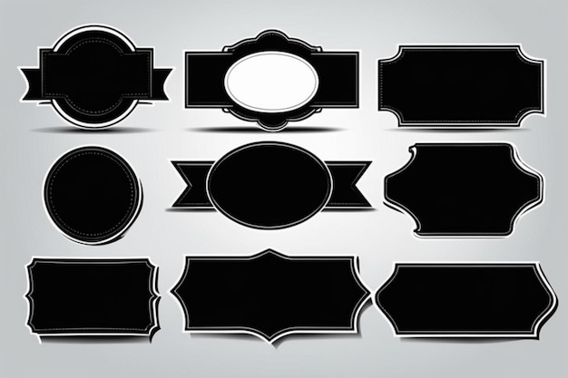 Photo vector black banner sticker