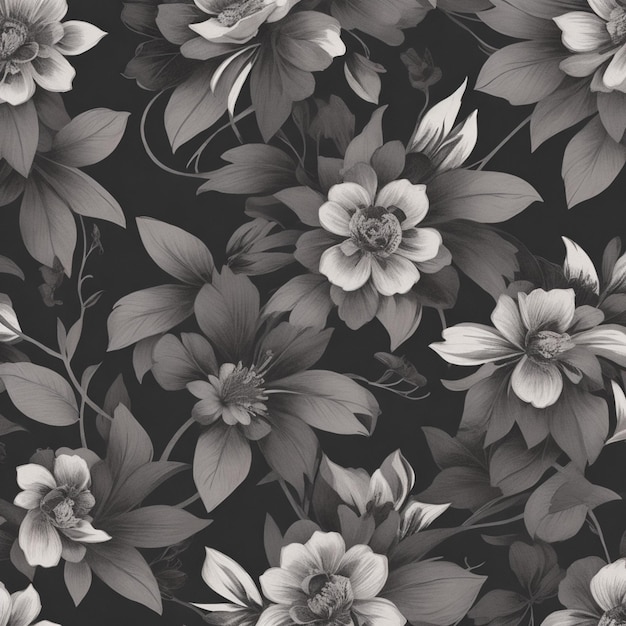 vector black floral background