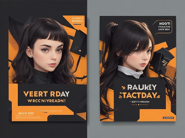 Vector black friday banners with photo in flat design