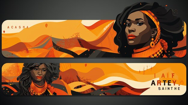 Vector black history month horizontal banner