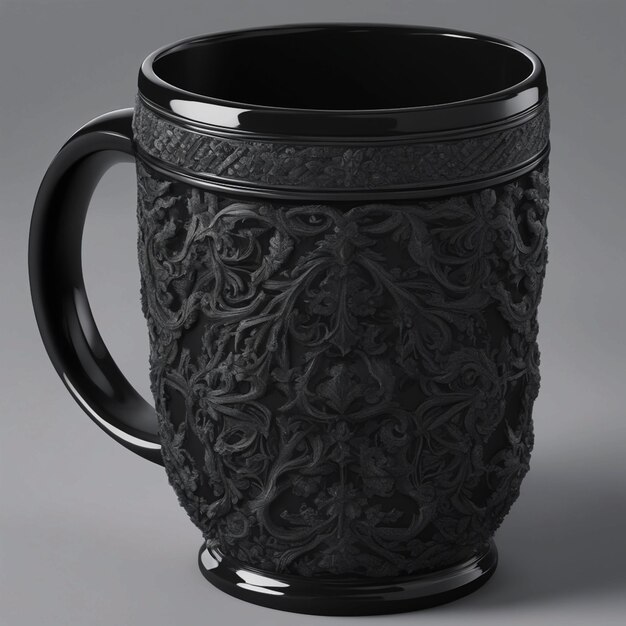 vector black mug isolated
